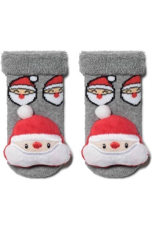 Носки детские Conte-kids Новогодние 19С-79СП (447) Санта Клаус махровые с аппликацией