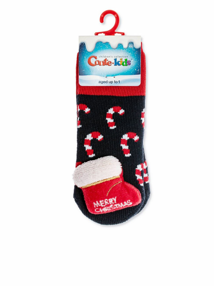 Шкарпетки дитячі Conte-kids Новорічні 19С-79СП (521) махрові з аплікацією «Sweets»