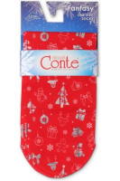Шкарпетки жіночі Conte Fantasy 70 Новорічні (122) 17с-34сп з малюнком «Christmas»