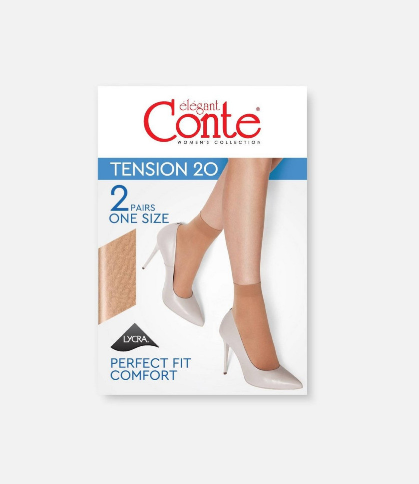 Шкарпетки жіночі Conte Tension 20 Den, 2 пари (EURO)