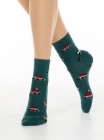 Носки женские Conte Новогодние 20С-34СП (524) «Xmas cat» с пушистой нитью