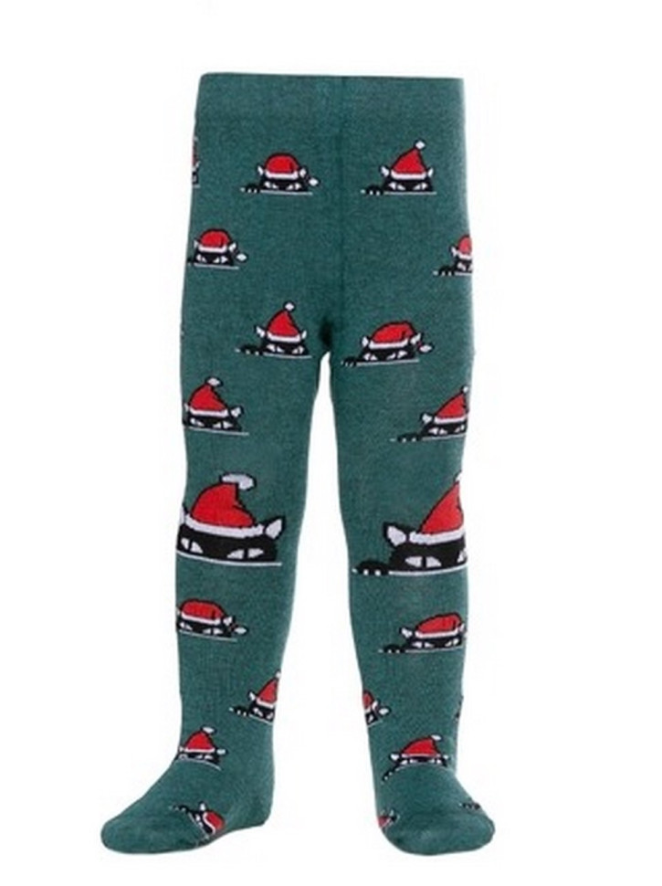 Колготки детские Conte-kids новогодние 19С-96/1СП(555) с помпоном «Xmas cat»