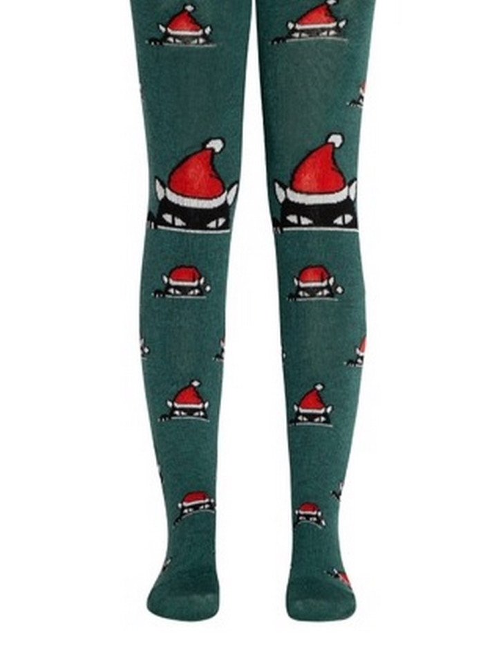 Колготки детские Conte-kids новогодние 19С-96/1СП(555) с помпоном «Xmas cat»