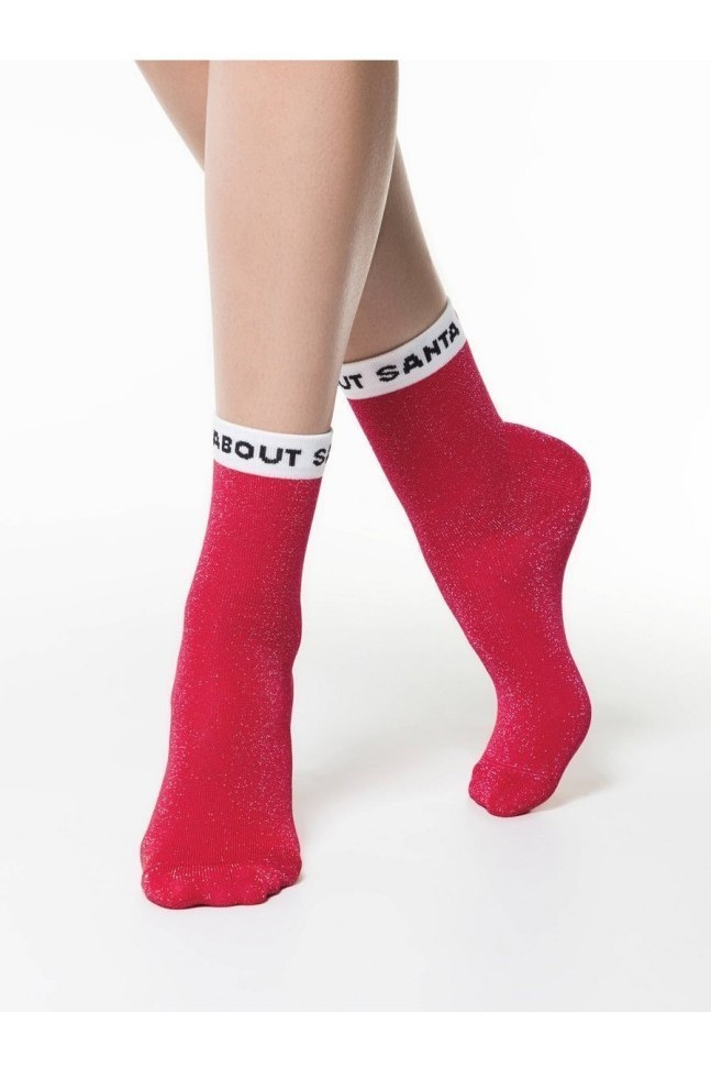 Носки женские Conte Новогодние 21С-83СП (284) с люрексом Wild about Santa