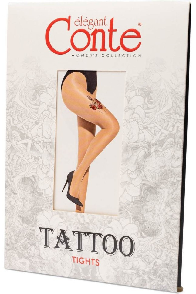 Колготки женские Conte Fantasy Tattoo с рисунком Butterfly