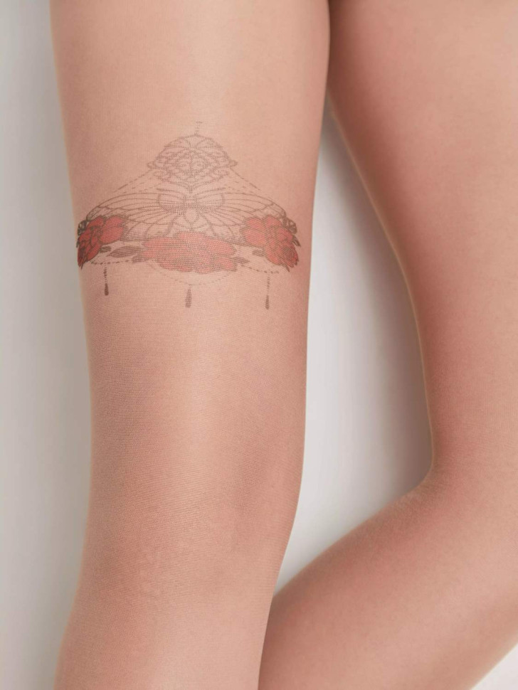 Колготки женские Conte Fantasy Tattoo с рисунком Butterfly