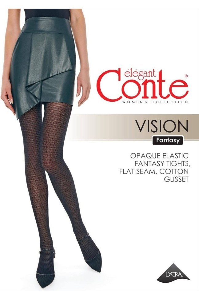 Колготки женские Conte Fantasy Vision с геометрическим рисунком