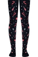Колготки дитячі Conte-kids новорічні (555)19С-96/1СП з помпоном «Sweet»