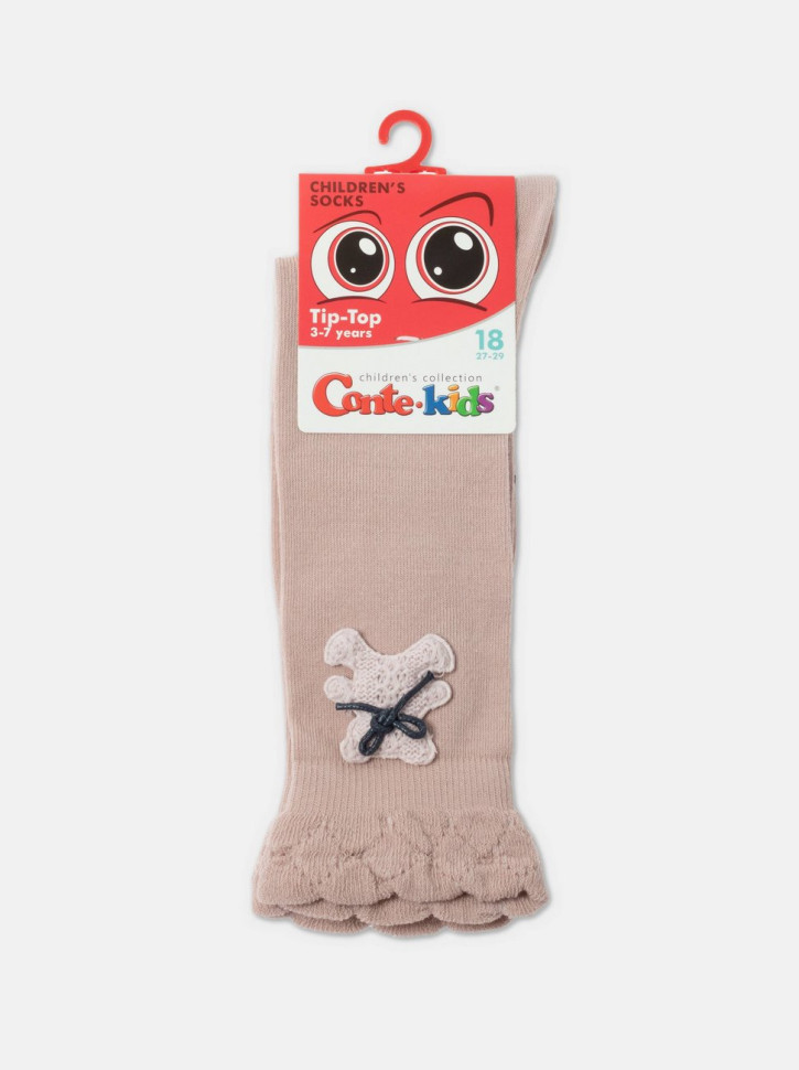 Шкарпетки дитячі Conte-kids Tip-top 20С-207СП (576) подовжені з бавовни з декоративною іграшкою «Вear»